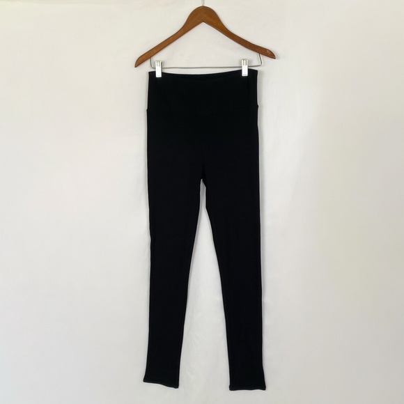 NAKED WARDROBE Ribbed High Waisted Legging Black Stretchy Size Large Casual - Picture 1 of 4